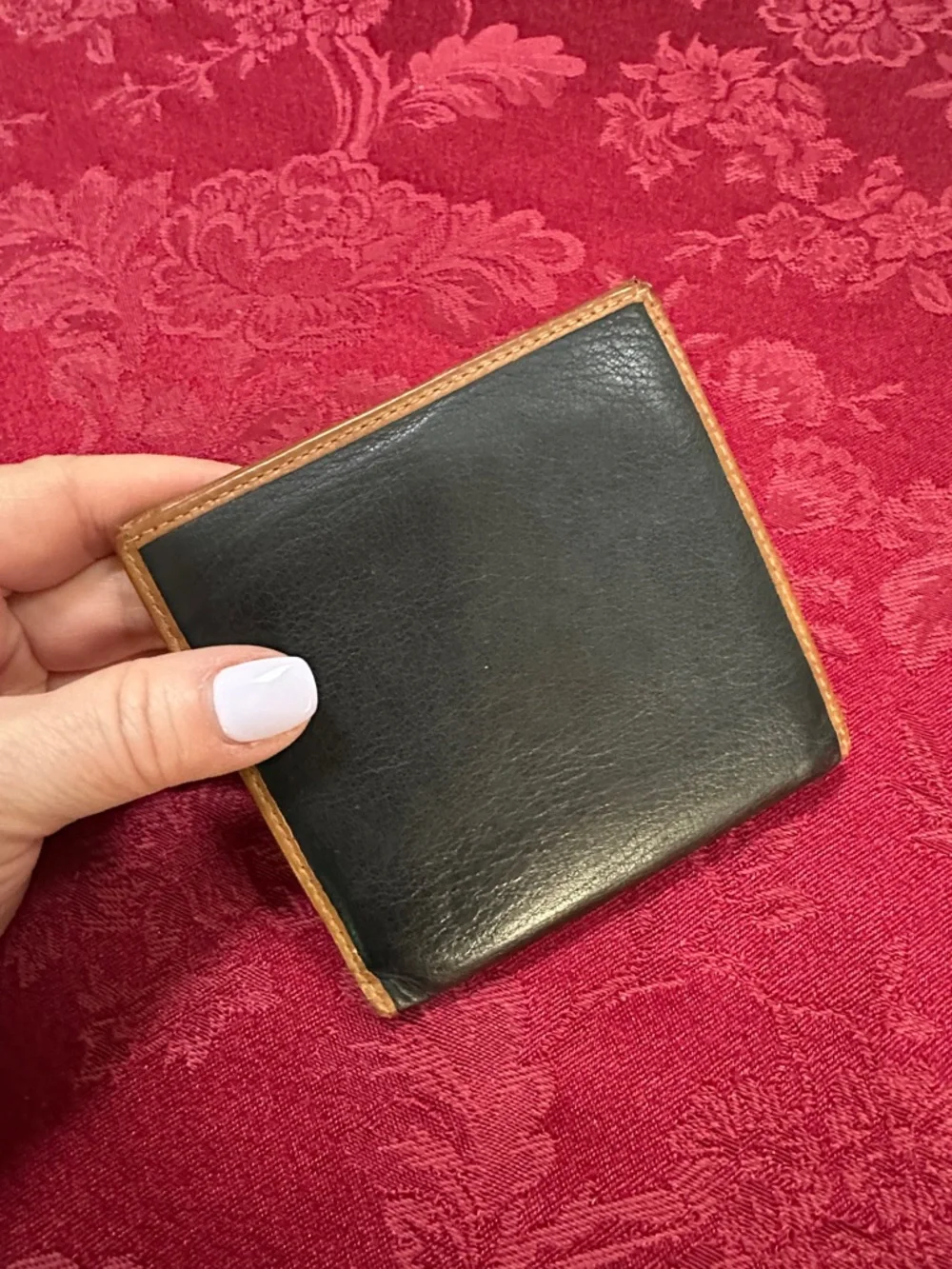 Celine Black & Brown Leather Bifold Compact Wallet W/ Snap - Picture 2 of 11